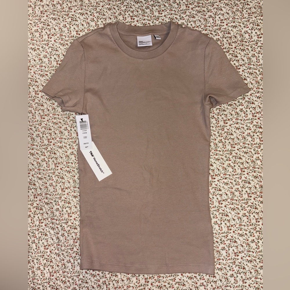 Ribbed Taupe Tee From TNA